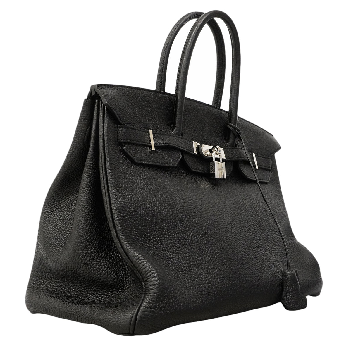 【6gd3796-h】エルメス ハンドバッグ バーキン35 トゴ ブラック シルバー金具 □Q刻印【中古】レディース