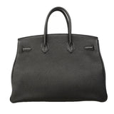 【6gd3796-h】エルメス ハンドバッグ バーキン35 トゴ ブラック シルバー金具 □Q刻印【中古】レディース