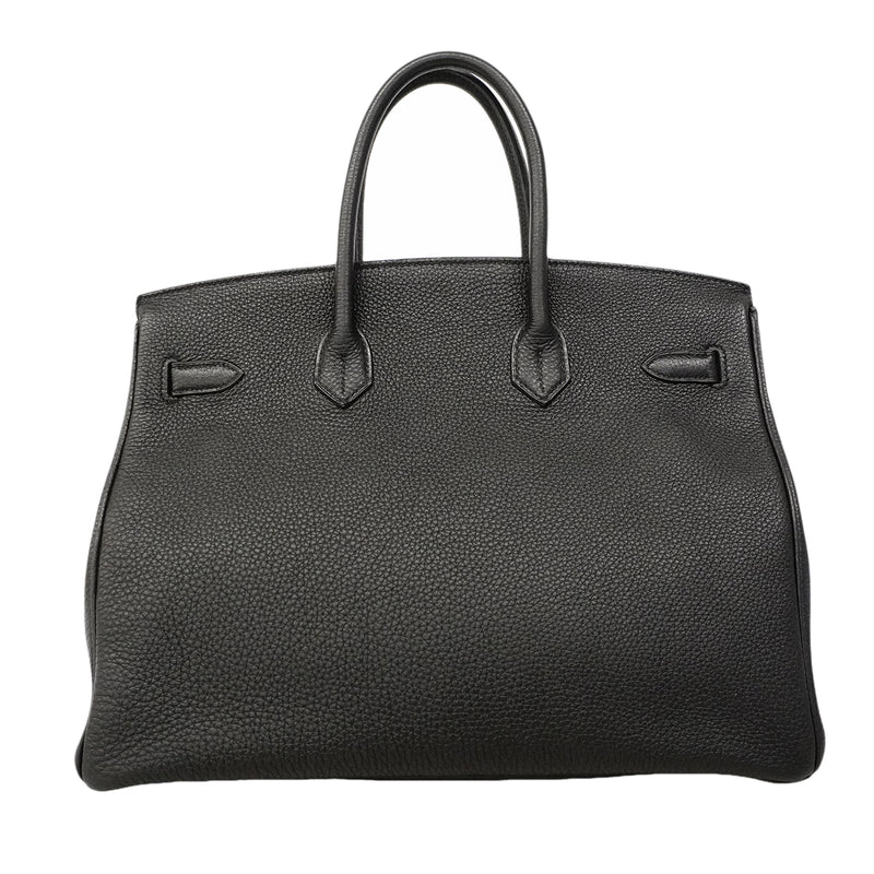 【6gd3796-h】エルメス ハンドバッグ バーキン35 トゴ ブラック シルバー金具 □Q刻印【中古】レディース