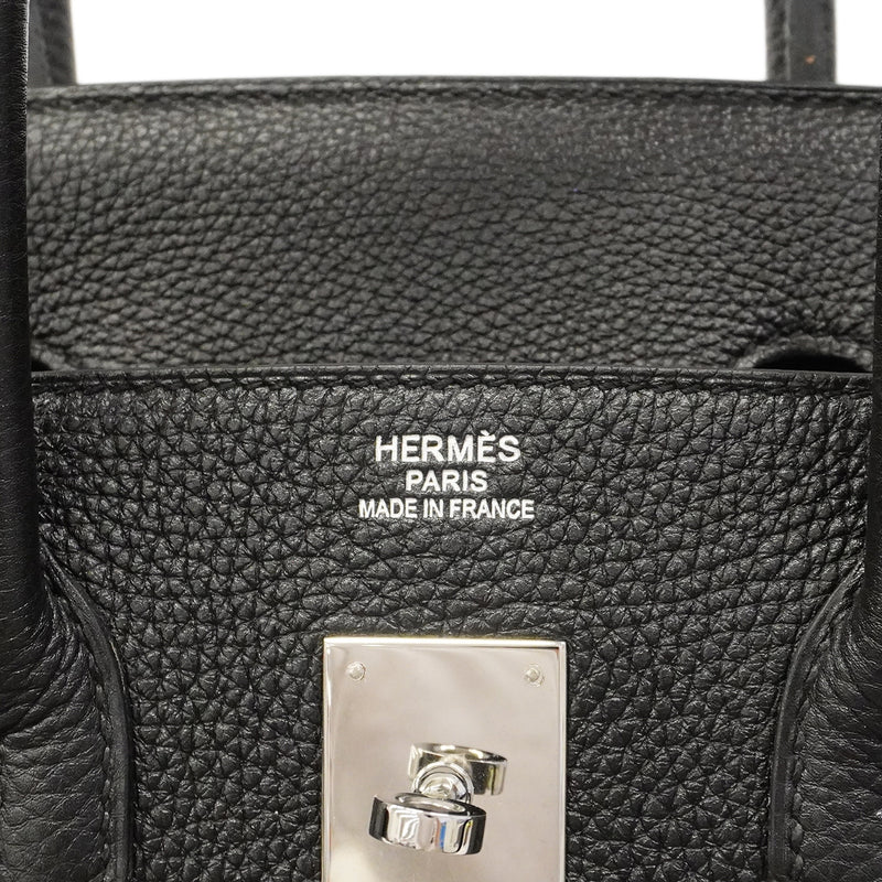 【6gd3796-h】エルメス ハンドバッグ バーキン35 トゴ ブラック シルバー金具 □Q刻印【中古】レディース