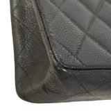 【6gd3797-h】シャネル ショルダーバッグ デカマトラッセ Wチェーン キャビアスキン ブラック シルバー金具【中古】レディース