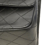 【6gd3798-h】シャネル ショルダーバッグ マトラッセ Wフラップ Wチェーン ラムスキン ブラック ゴールド金具【中古】レディース