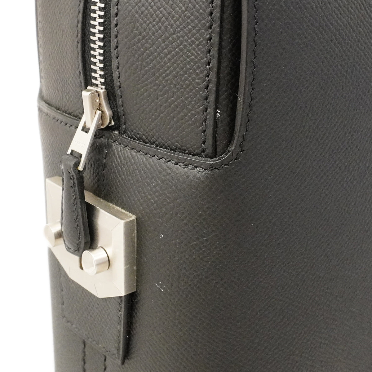 【6gd3804】エルメス ブリーフケース シティホール38 ヴォーエプソン ブラック シルバー金具 X刻印【中古】メンズ