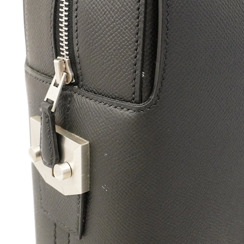 【6gd3804】エルメス ブリーフケース シティホール38 ヴォーエプソン ブラック シルバー金具 X刻印【中古】メンズ