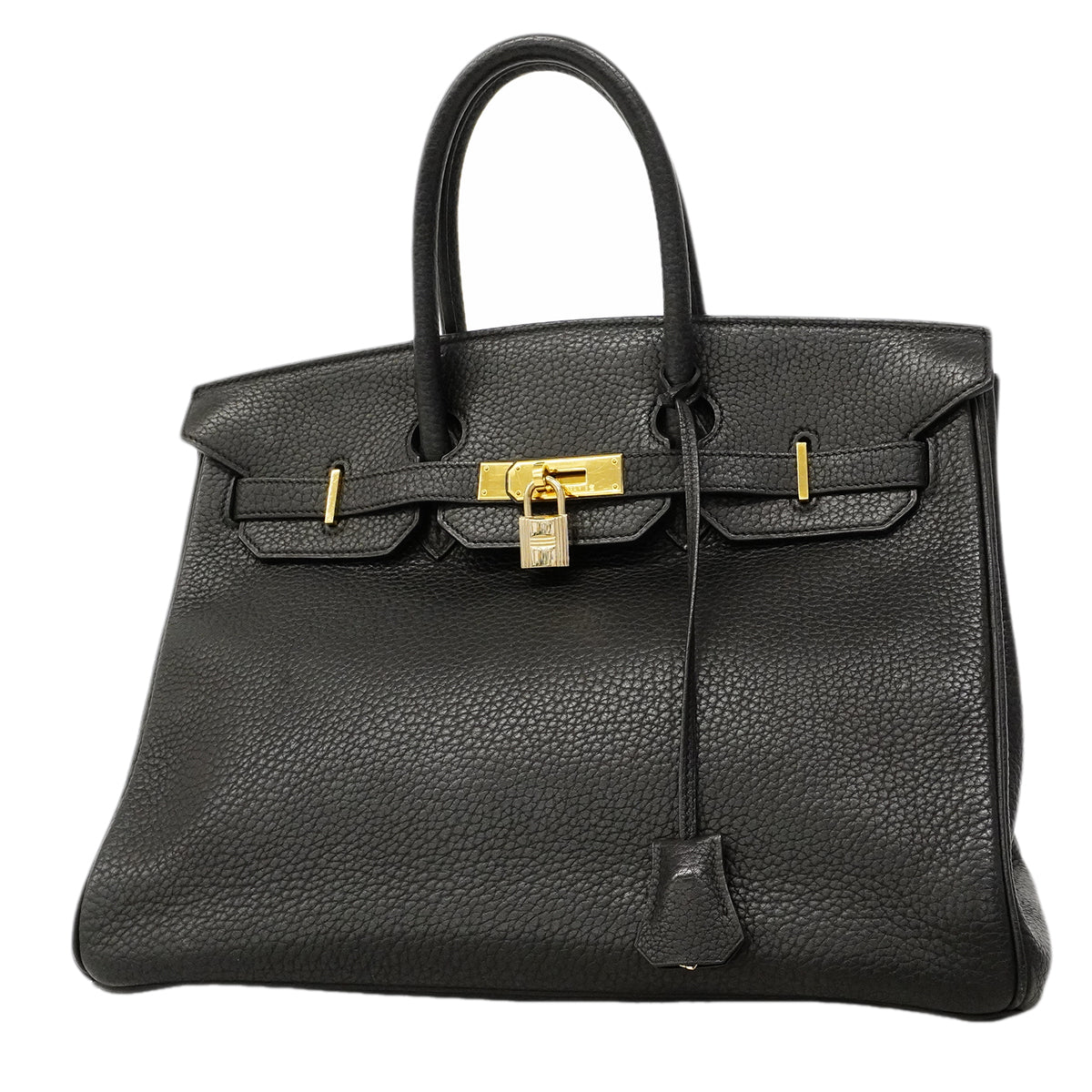 【6gd3807】エルメス ハンドバッグ バーキン35 アルデンヌ ブラック ゴールド金具 □E刻印【中古】レディース