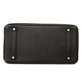 【6gd3807】エルメス ハンドバッグ バーキン35 アルデンヌ ブラック ゴールド金具 □E刻印【中古】レディース