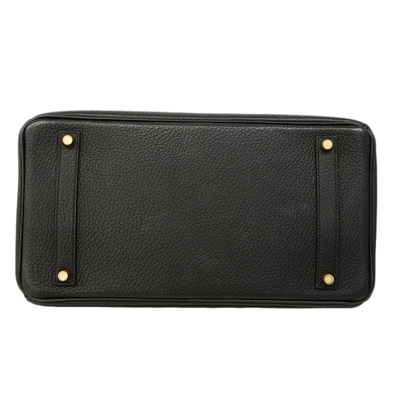 【6gd3807】エルメス ハンドバッグ バーキン35 アルデンヌ ブラック ゴールド金具 □E刻印【中古】レディース