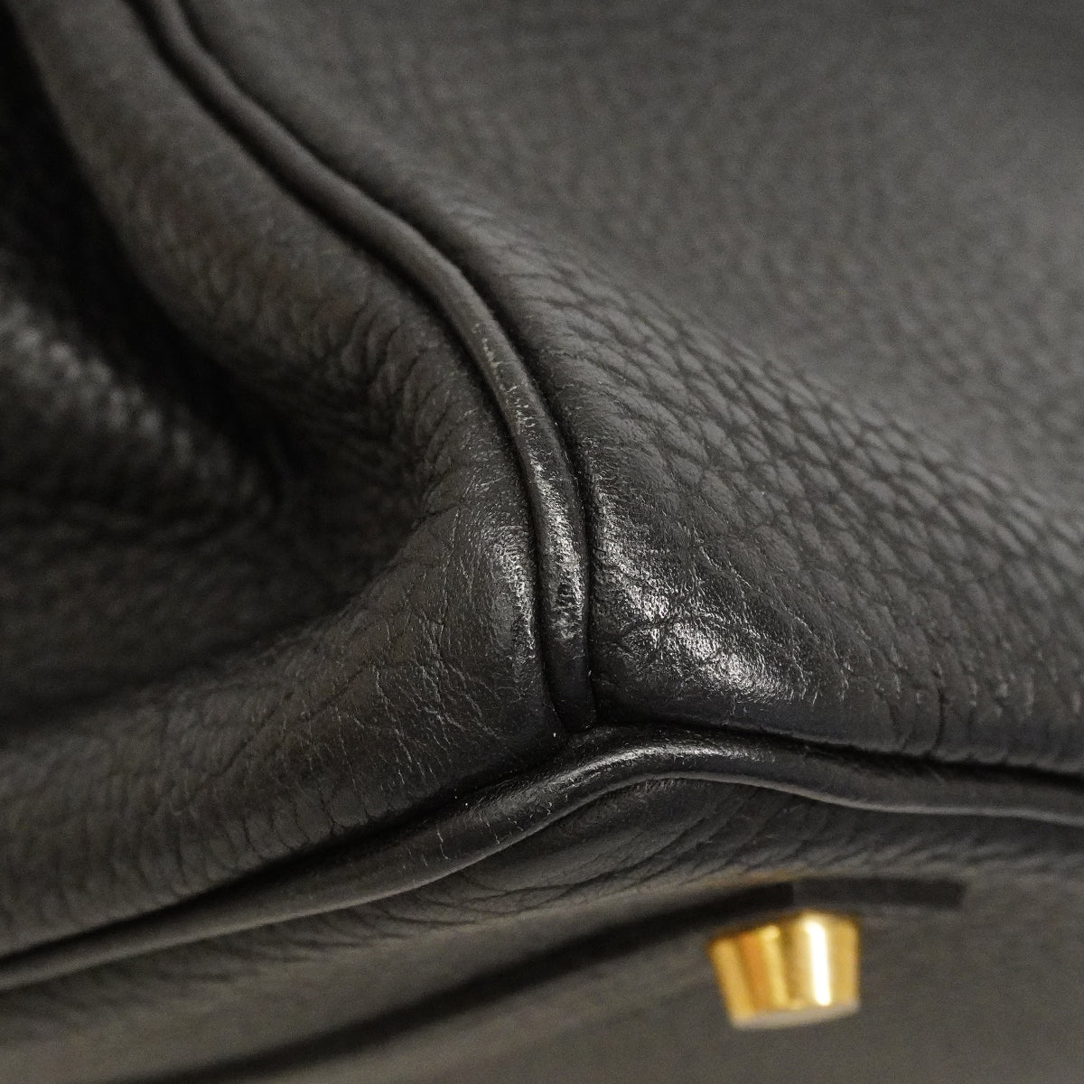【6gd3807】エルメス ハンドバッグ バーキン35 アルデンヌ ブラック ゴールド金具 □E刻印【中古】レディース