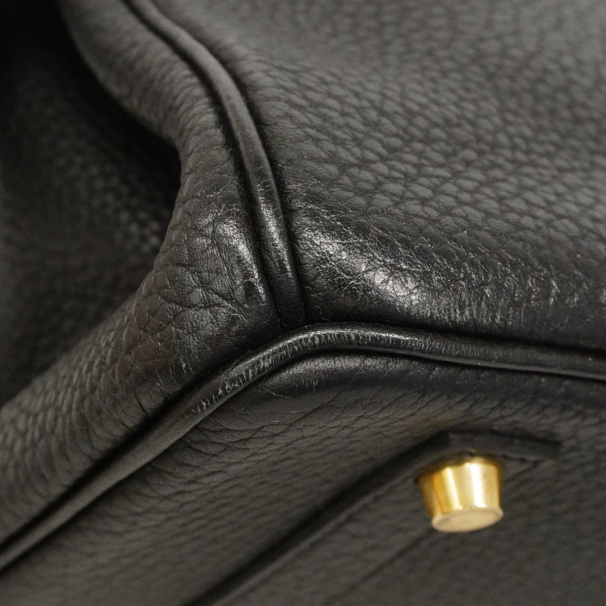 【6gd3807】エルメス ハンドバッグ バーキン35 アルデンヌ ブラック ゴールド金具 □E刻印【中古】レディース