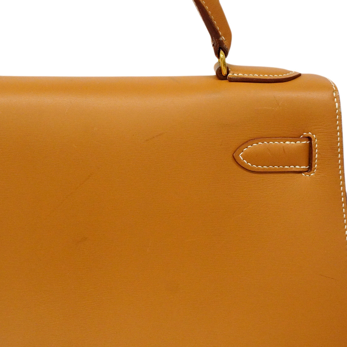 【6gd3811】エルメス ハンドバッグ ケリー32 ボックスカーフ ナチュラルサブレ ゴールド金具 □C刻印【中古】レディース