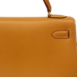【6gd3811】エルメス ハンドバッグ ケリー32 ボックスカーフ ナチュラルサブレ ゴールド金具 □C刻印【中古】レディース