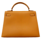 【6gd3811】エルメス ハンドバッグ ケリー32 ボックスカーフ ナチュラルサブレ ゴールド金具 □C刻印【中古】レディース