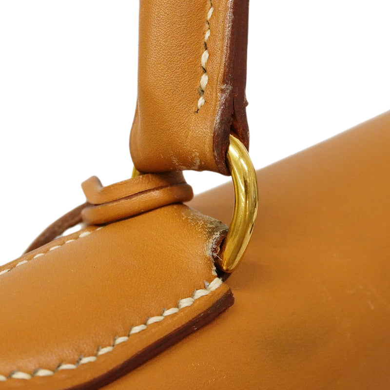 【6gd3811】エルメス ハンドバッグ ケリー32 ボックスカーフ ナチュラルサブレ ゴールド金具 □C刻印【中古】レディース