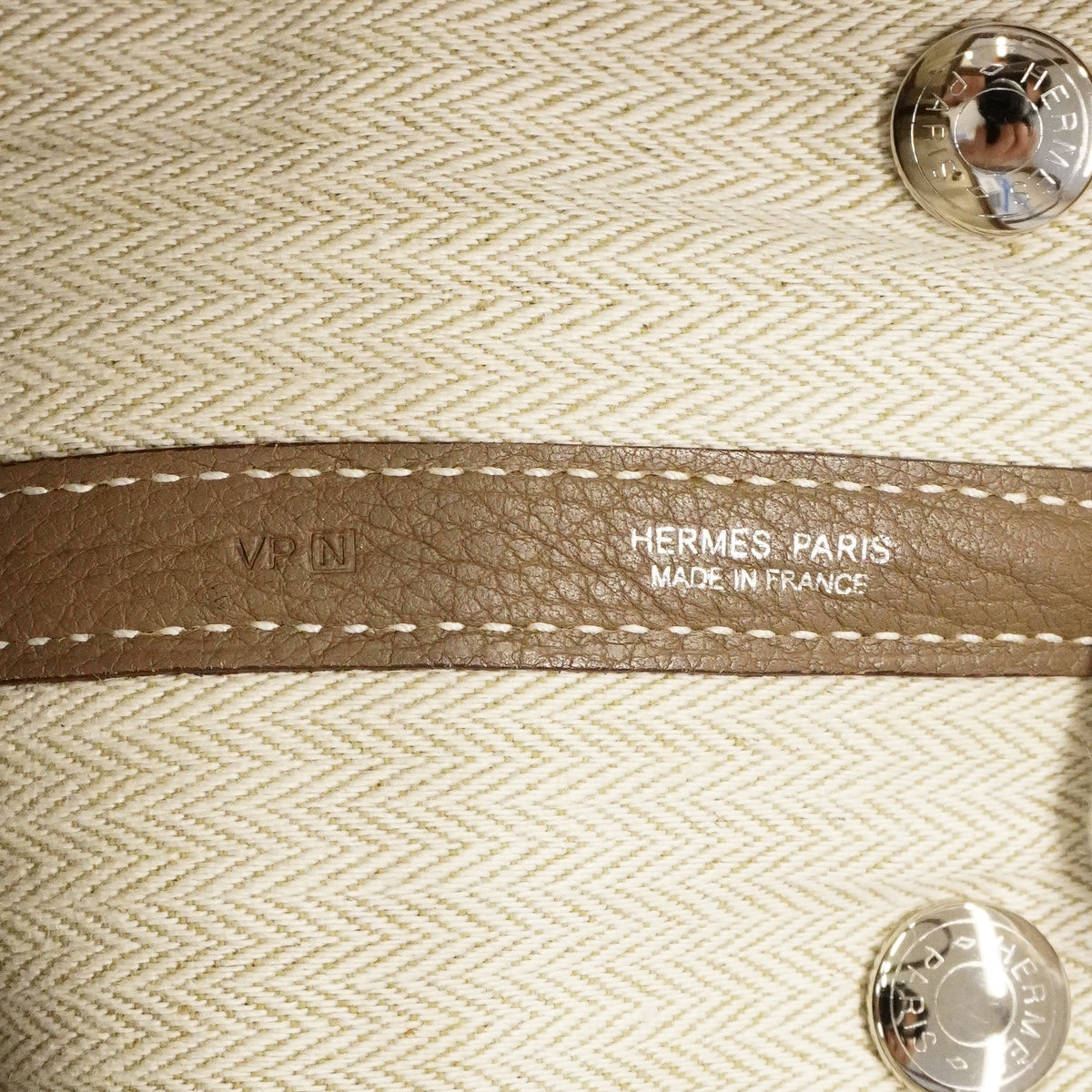 【6gd3812】エルメス トートバッグ ガーデンパーティTPM ネゴンダ エトゥープ シルバー金具 □N刻印【中古】レディース