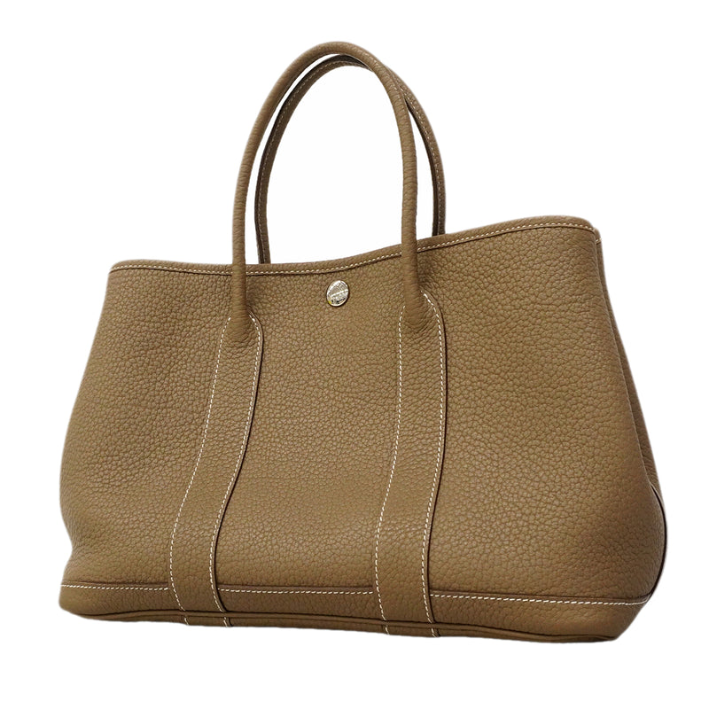 【6gd3812】エルメス トートバッグ ガーデンパーティTPM ネゴンダ エトゥープ シルバー金具 □N刻印【中古】レディース
