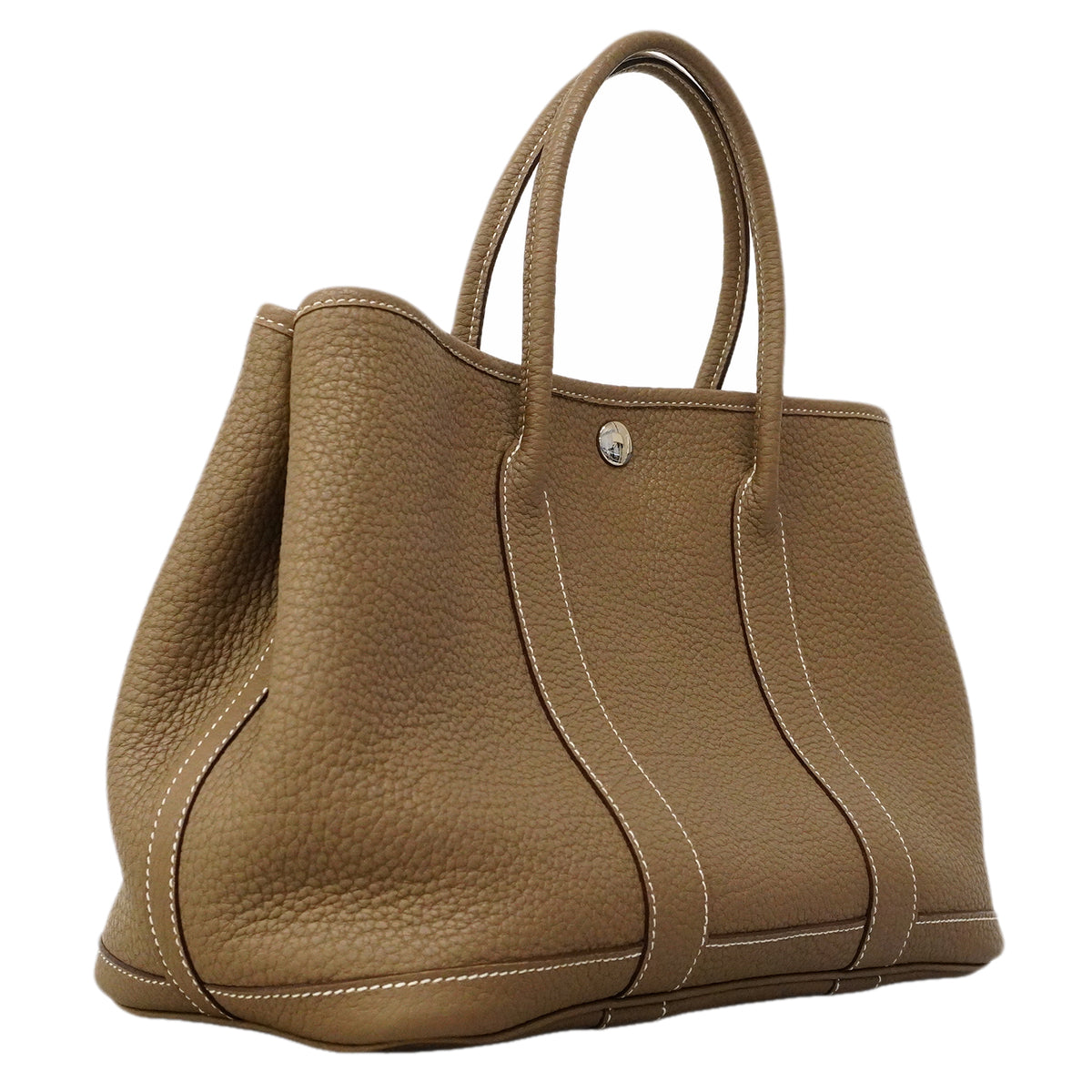 【6gd3812】エルメス トートバッグ ガーデンパーティTPM ネゴンダ エトゥープ シルバー金具 □N刻印【中古】レディース