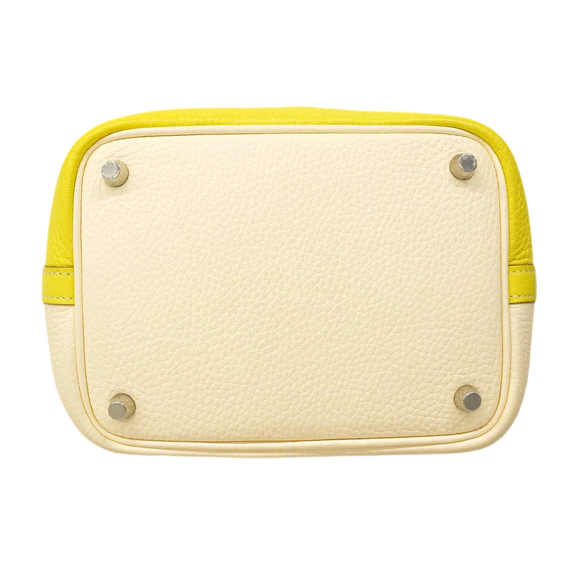 【6gd3813】エルメス ハンドバッグ ピコタンロックPMカザック トリヨンクレマンス ナタ/ライム シルバー金具 Y刻印【中古】レディース