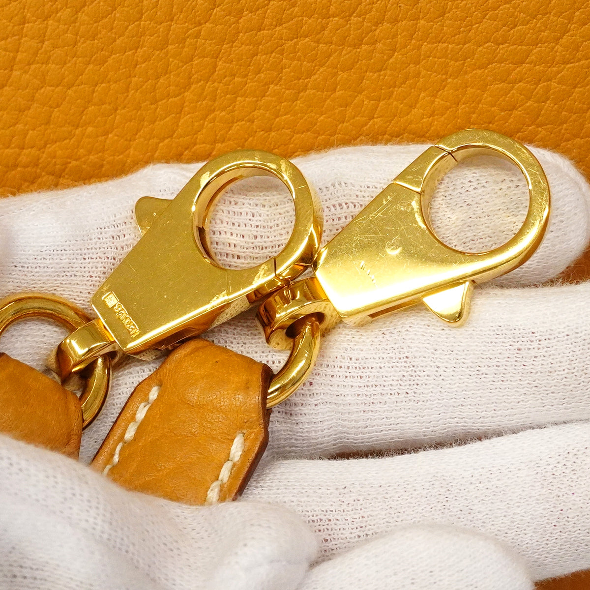 【6gd3814】エルメス ハンドバッグ ケリー35 アルデンヌ ナチュラル ゴールド金具 〇X刻印 2wayバッグ【中古】レディース