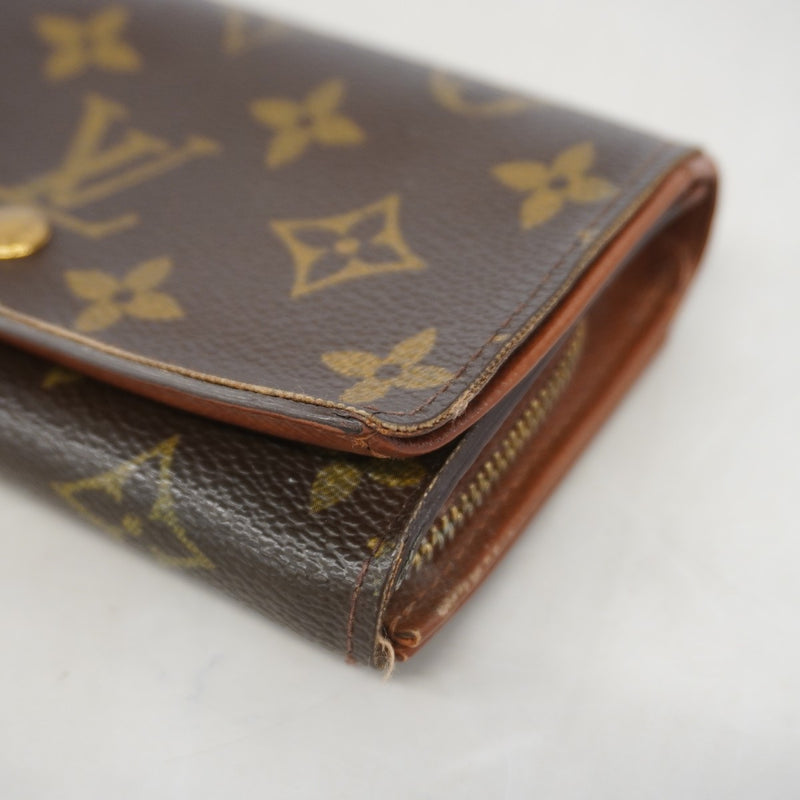 【6gd3824】ルイヴィトン 財布 モノグラム ポルトモネビエトレゾール M61730 ブラウン【中古】レディース