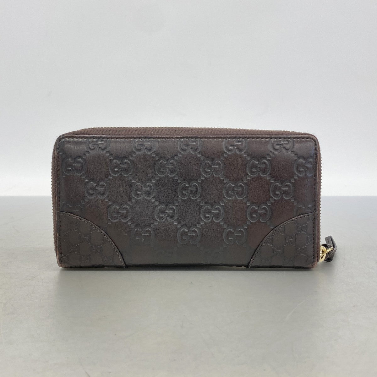 【6gd3827】グッチ 長財布 グッチシマ 394005 レザー ブラウン シャンパンゴールド金具【中古】レディース