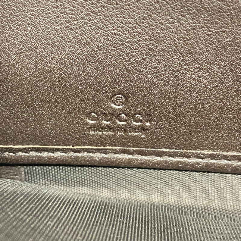 【6gd3827】グッチ 長財布 グッチシマ 394005 レザー ブラウン シャンパンゴールド金具【中古】レディース