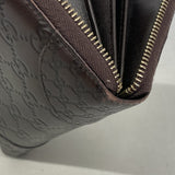 【6gd3827】グッチ 長財布 グッチシマ 394005 レザー ブラウン シャンパンゴールド金具【中古】レディース