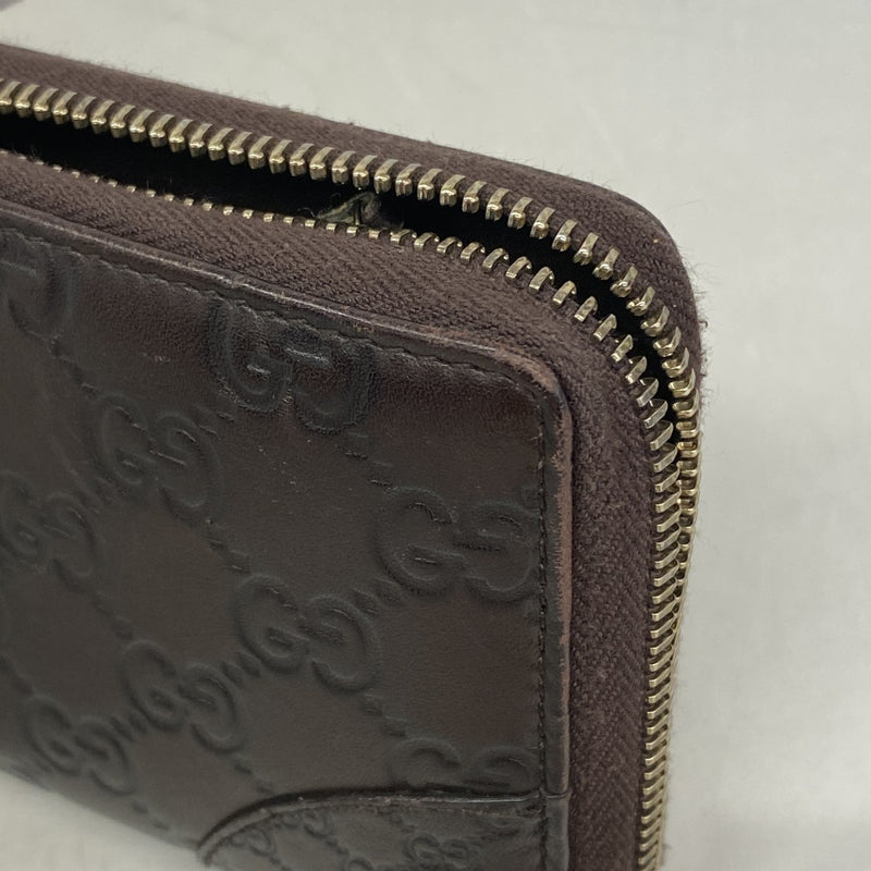 【6gd3827】グッチ 長財布 グッチシマ 394005 レザー ブラウン シャンパンゴールド金具【中古】レディース