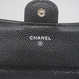 【6gd3845】シャネル 長財布 マトラッセ キャビアスキン ブラック シルバー金具【中古】レディース