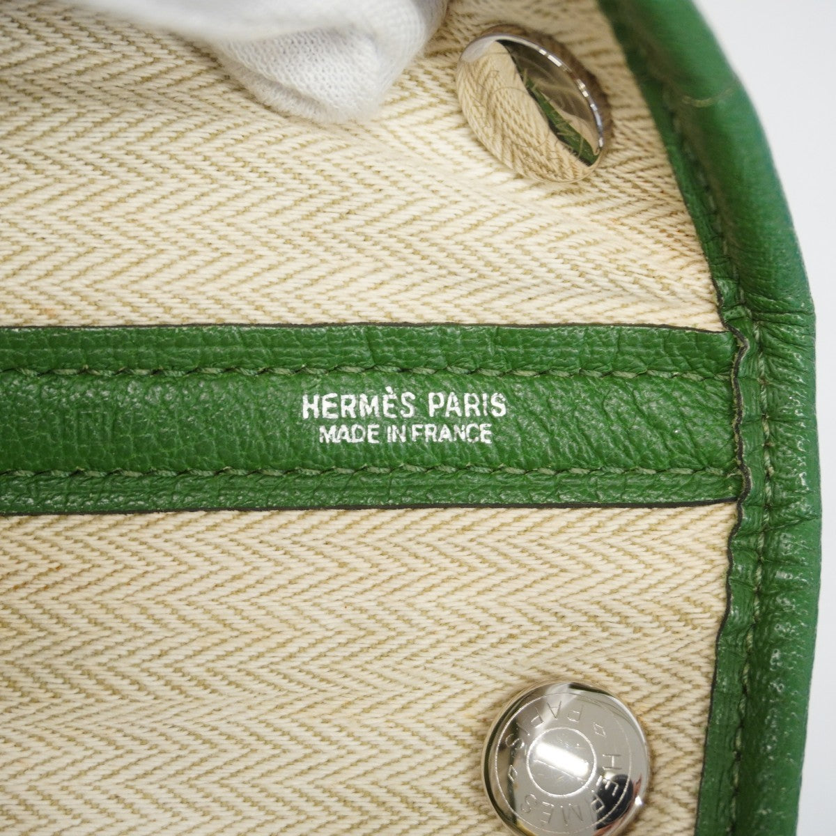 【6gd3854】エルメス トートバッグ ガーデンパーティTPM ネゴンダ バンブー シルバー金具 □N刻印【中古】レディース