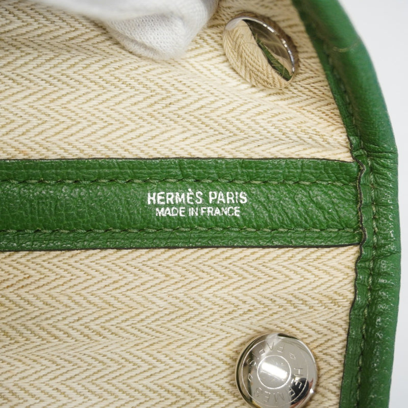 【6gd3854】エルメス トートバッグ ガーデンパーティTPM ネゴンダ バンブー シルバー金具 □N刻印【中古】レディース