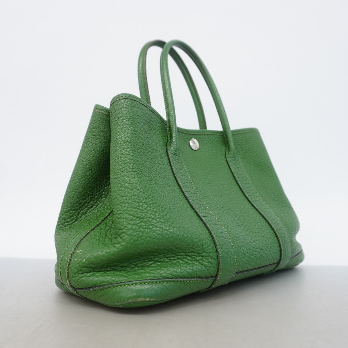 【6gd3854】エルメス トートバッグ ガーデンパーティTPM ネゴンダ バンブー シルバー金具 □N刻印【中古】レディース