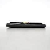 【6gd3855-k】グッチ 長財布 インターロッキングG 598166 レザー ブラック ゴールド金具【中古】レディース