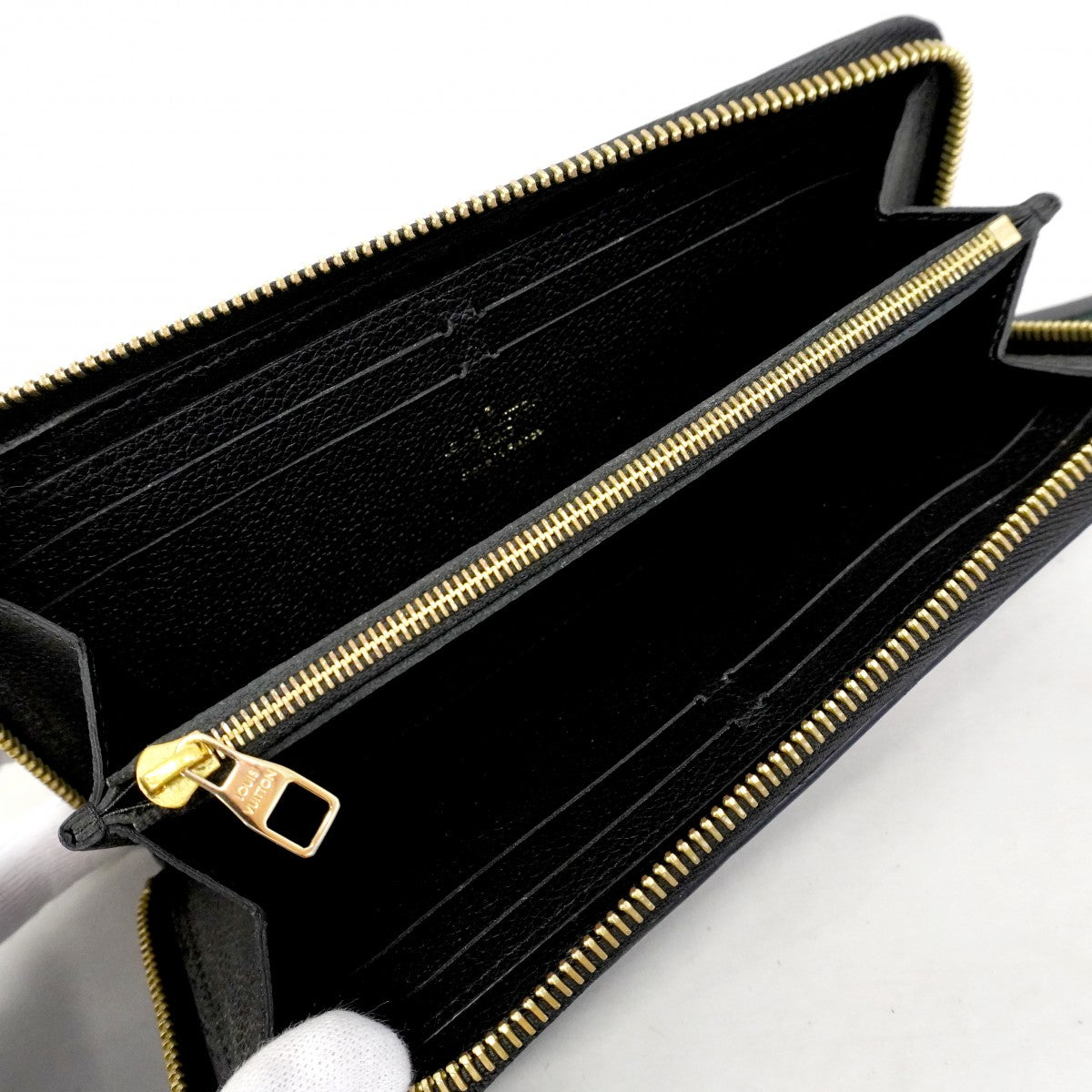 【6gd3873】ルイヴィトン 長財布 モノグラム・アンプラント ポルトフォイユクレマンス M60171 ノワール【中古】レディース