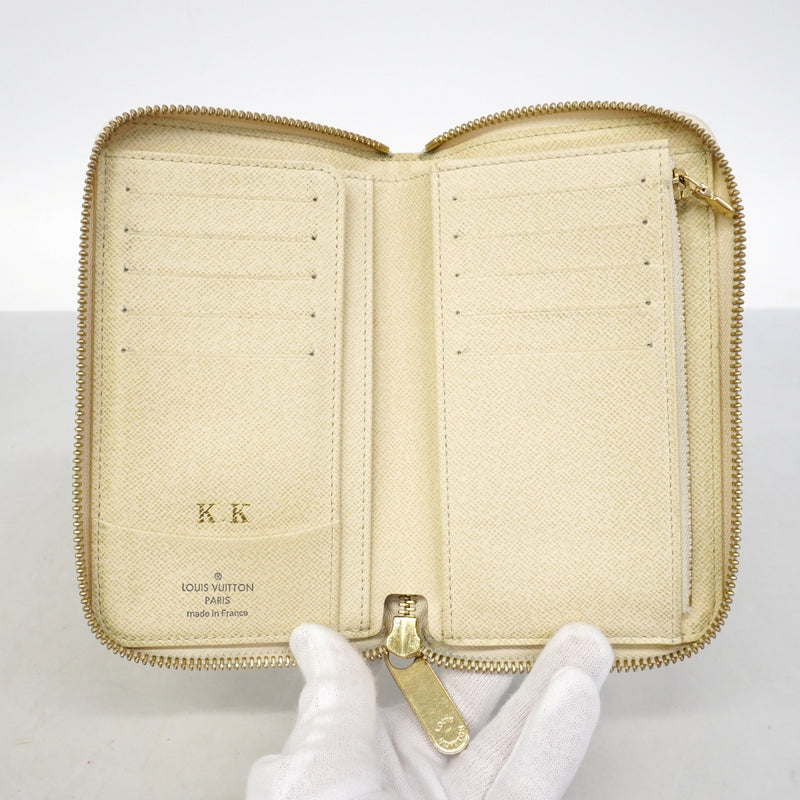 【6gd3874】ルイヴィトン 財布 ダミエ・アズール ジッピーコンパクトウォレット N60029 ホワイト【中古】レディース