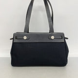 【6gd3884】エルメス トートバッグ エールバッグカバスMM トワルオフィシエ ブラック シルバー金具 □H刻印【中古】レディース