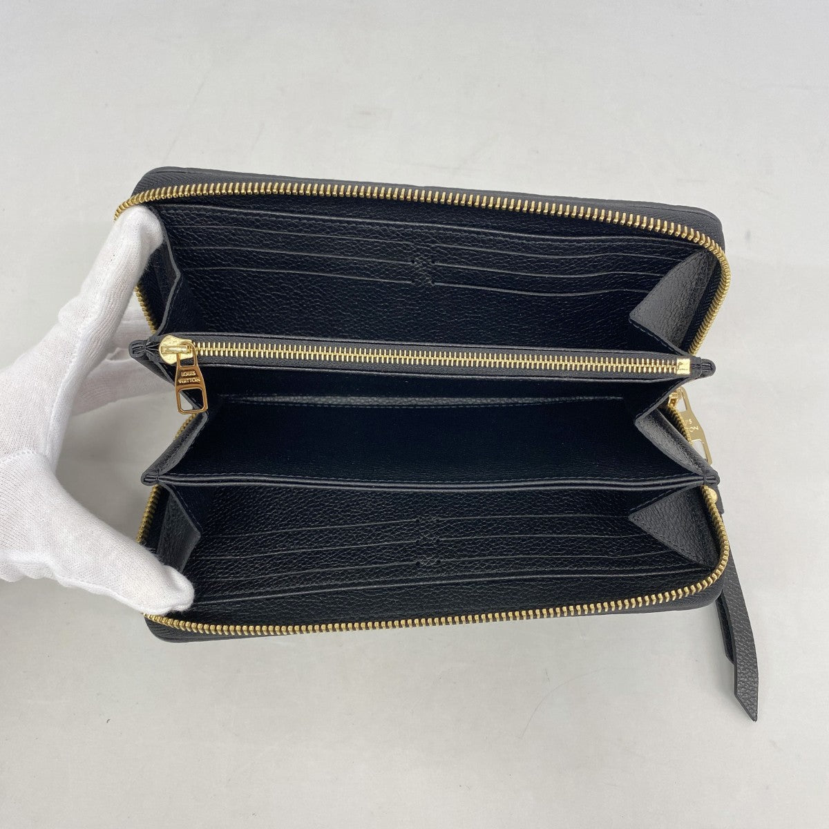 【6gd3913-k】ルイヴィトン 長財布 モノグラム・アンプラント ジッピーウォレット M61864 ノワール【中古】レディース