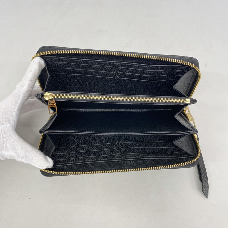 【6gd3913-k】ルイヴィトン 長財布 モノグラム・アンプラント ジッピーウォレット M61864 ノワール【中古】レディース