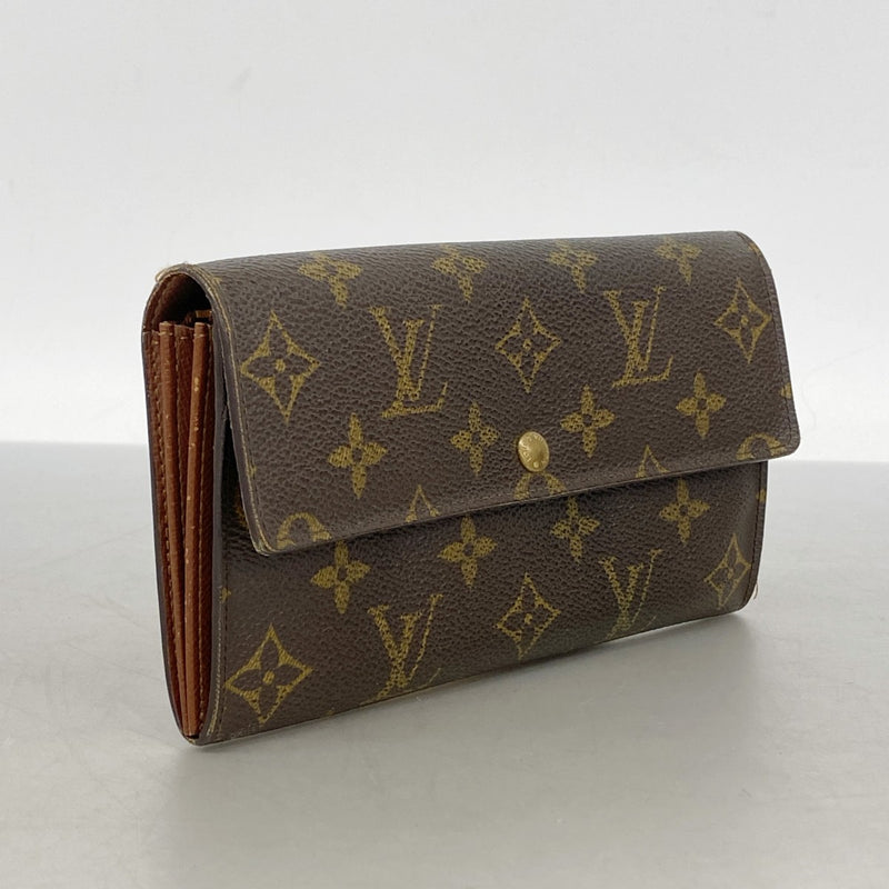 【6gd3936】ルイヴィトン 長財布 モノグラム ポシェットポルトモネクレディ M61725 ブラウン【中古】メンズ レディース ユニセックス