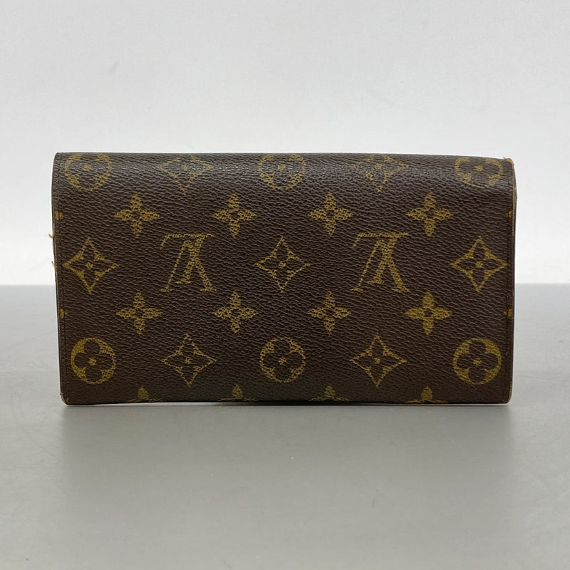 【6gd3936】ルイヴィトン 長財布 モノグラム ポシェットポルトモネクレディ M61725 ブラウン【中古】メンズ レディース ユニセックス