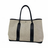 【6gd3945】エルメス トートバッグ ガーデンパーティPM ボルデュックリボン トワルアッシュ ブラック シルバー金具【中古】レディース