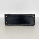 【6gd3946】エルメス ハンドバッグ ドラッグ27 ボックスカーフ ブラック ゴールド金具 〇L刻印【中古】レディース