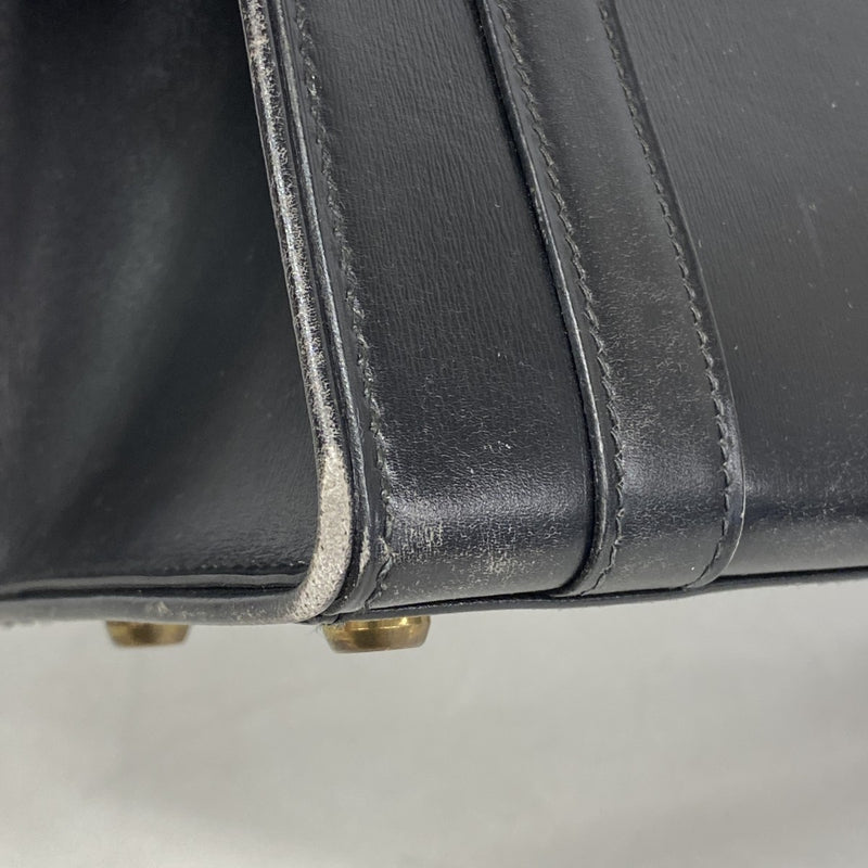 【6gd3946】エルメス ハンドバッグ ドラッグ27 ボックスカーフ ブラック ゴールド金具 〇L刻印【中古】レディース