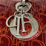 【6gd3965】クリスチャンディオール ハンドバッグ トロッター レザー レッド シルバー金具 2wayバッグ【中古】レディース