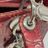【6gd3965】クリスチャンディオール ハンドバッグ トロッター レザー レッド シルバー金具 2wayバッグ【中古】レディース