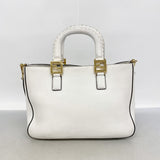 【6gd3966】フェンディ ハンドバッグ セレリア レザー ホワイト ゴールド金具 2wayバッグ【中古】レディース