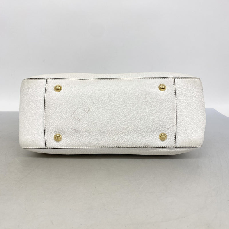 【6gd3966】フェンディ ハンドバッグ セレリア レザー ホワイト ゴールド金具 2wayバッグ【中古】レディース