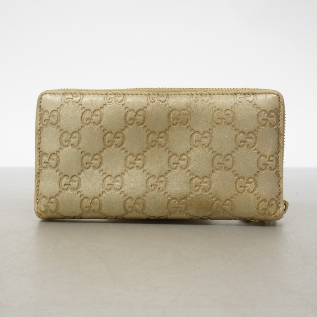 【6gd3996】グッチ 長財布 グッチシマ 282477 レザー ブラウン ゴールド金具【中古】レディース