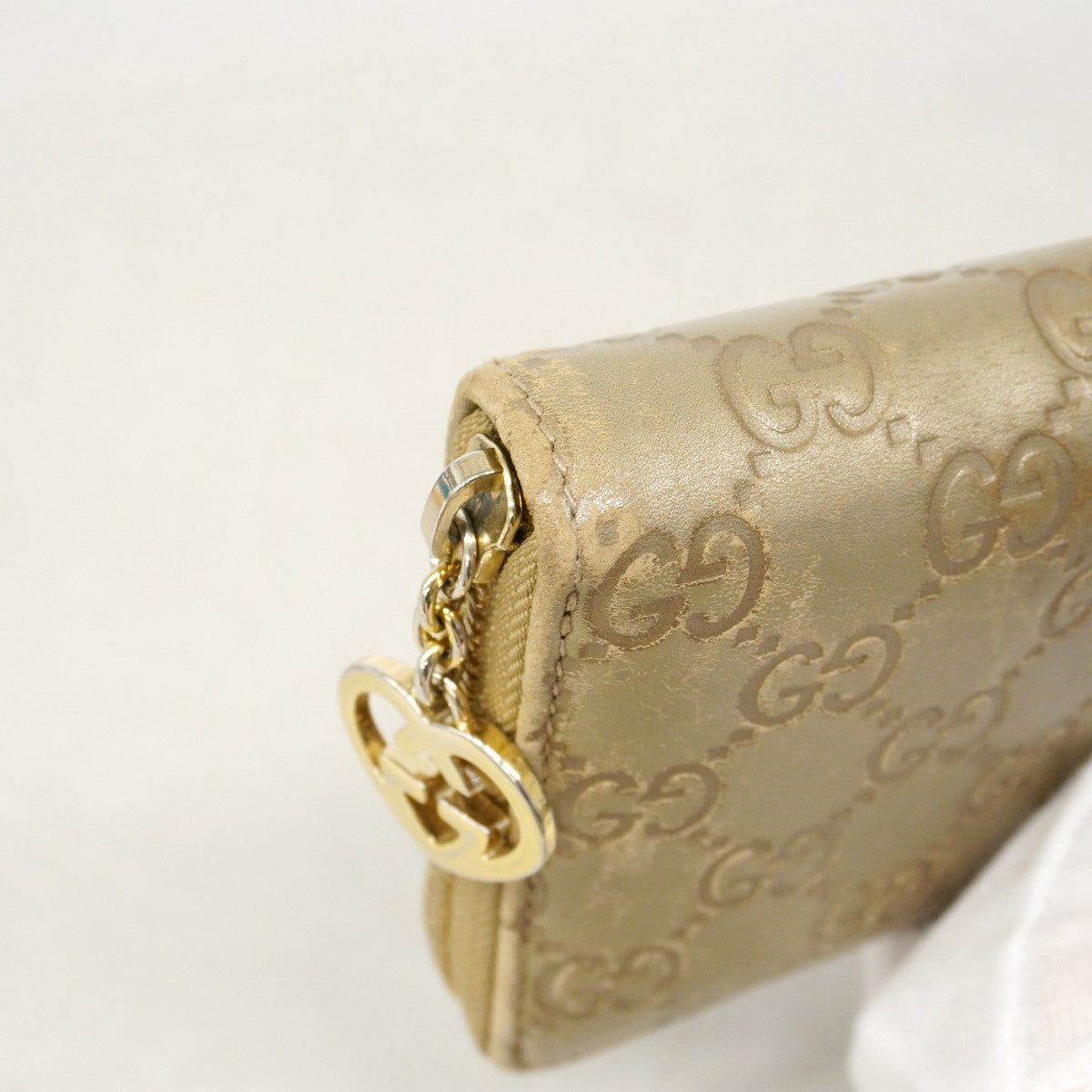 【6gd3996】グッチ 長財布 グッチシマ 282477 レザー ブラウン ゴールド金具【中古】レディース