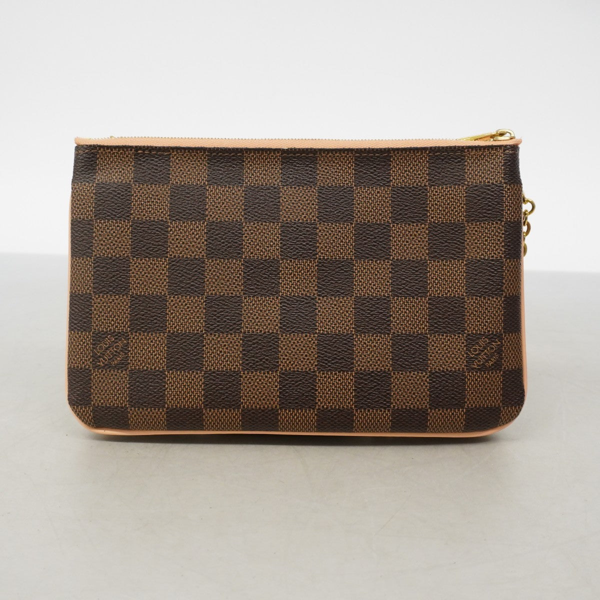 【6gd4008】ルイヴィトン ショルダーバッグ ダミエ ポシェットドゥーブルジップ N60254 エベヌ【中古】レディース