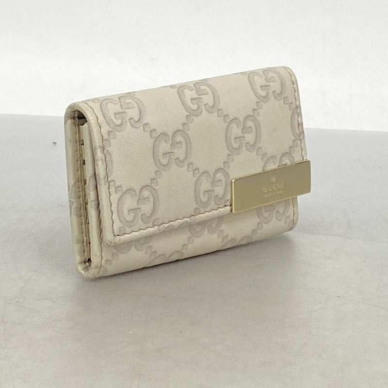 【6gd4031】グッチ キーケース グッチシマ 268833 レザー ベージュ ゴールド金具【中古】メンズ レディース ユニセックス